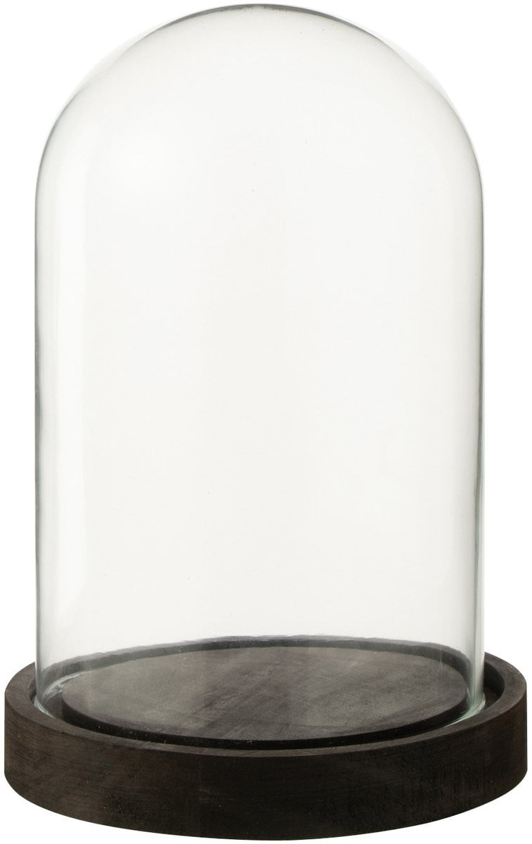 J-Line Decoratieve stolp van glas in donkerbruin, small
