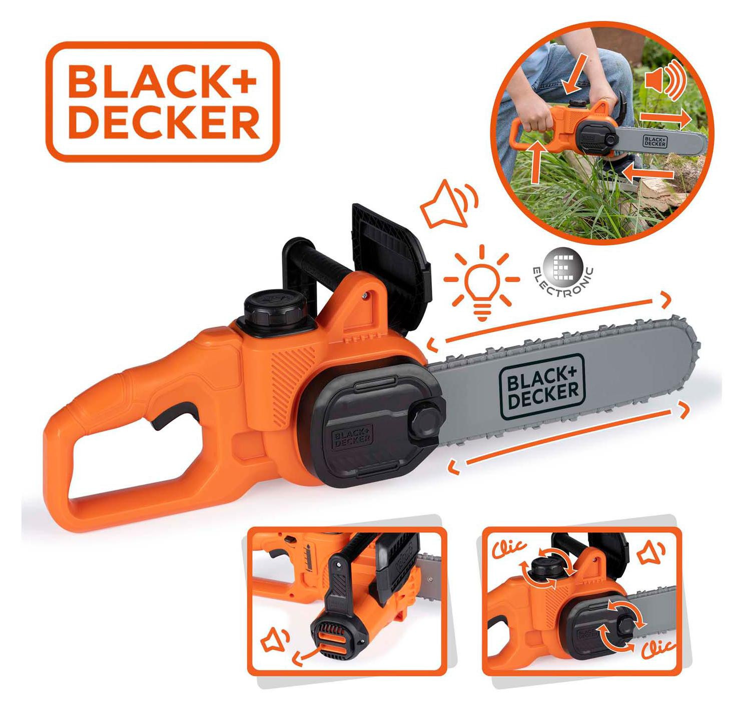 Smoby Black+Decker elektrische kettingzaag rollenspel