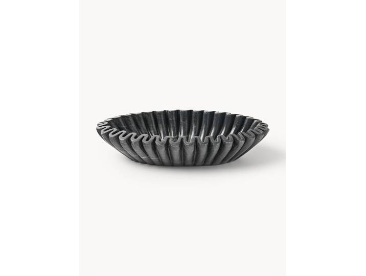 Coupe décorative ovale en marbre Santorini, larg. 35 cm