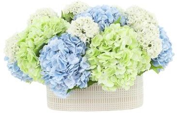 Creative Labs Assorted Hydrangea and Viburnum in Ceramic Vase