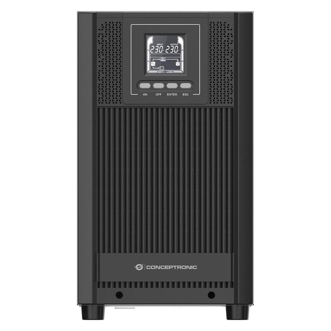 Conceptronic ZEUS USV 3000VA Online UPS,IEC EPO Port (3000 VA, 2700 W, Online-Doppelwandler USV) (ZEUS52ES3K)