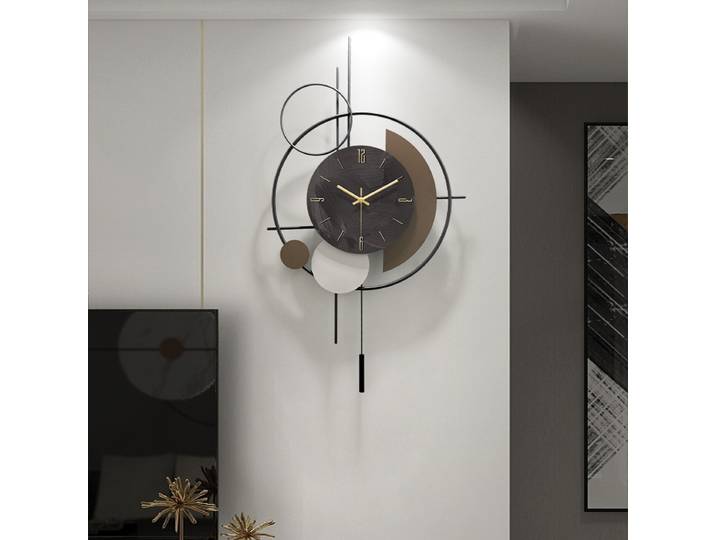 Horloge murale de luxe légère pour salon, nouvelle maison, art créatif, grille en bois, décoration, sens avancé, 2025