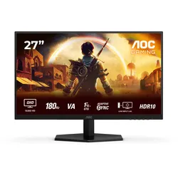 AOC Q27G42XNE Gaming Monitor 27 Zoll Quad HD Monitor, 180 Hz, 1 ms, FreeSync Prem., HDR10 (2560x1440, 2x HDMI 2.0, 1x DisplayPort 1.4) schwarz