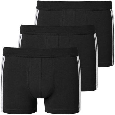 Boxer SCHIESSER "95/5", Herren, Gr. 7, Single Jersey, schwarz (000, schwarz), Single Jersey, Obermaterial: 95% Baumwolle, 5% Elasthan, unifarben, eng, Unterhosen, mit softem, tonalem Bund, kontraststarke Seitenstreifen