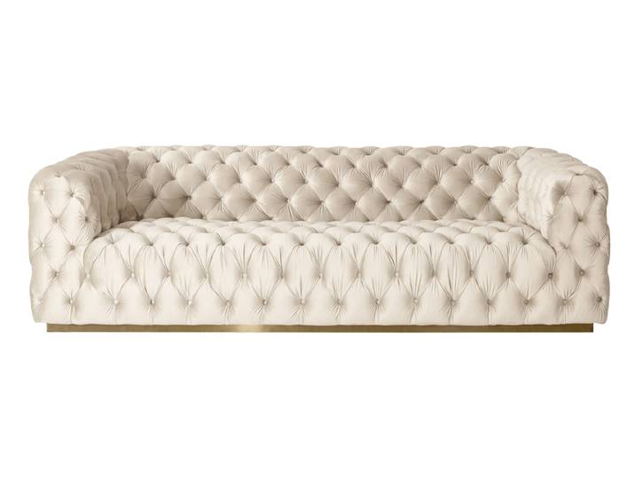Frankfurt 3-Sitzer Sofa - Kreideweiß – Basis Messing