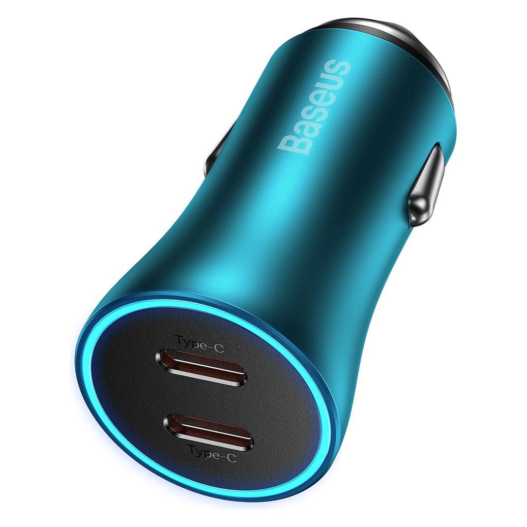 Baseus Golden Contactor Pro car charger, 2x USB-C, 40W (blue) (CGJP000003)