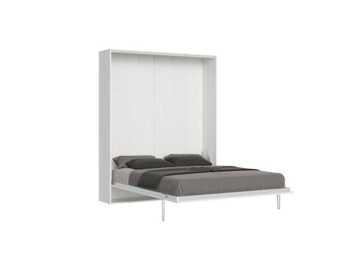 Cama doble plegable vertical kentaro color blanco ceniza