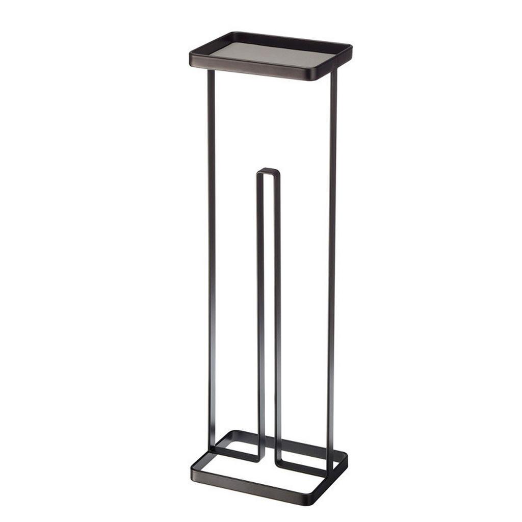 Toilettenpapierhalter , Schwarz , Metall , 12x52x16 cm , Badezimmer, WC Ausstattung, WC-Rollenhalter