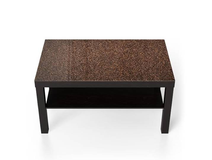 DEQORI Glastisch schwarz groß 90x50 cm Motiv Kaffeebohnenmeer ausgefallener Beistelltisch aus Glas Hochglanz Couchtisch fürs Wohnzimmer moderner Couch Tisch mit Design