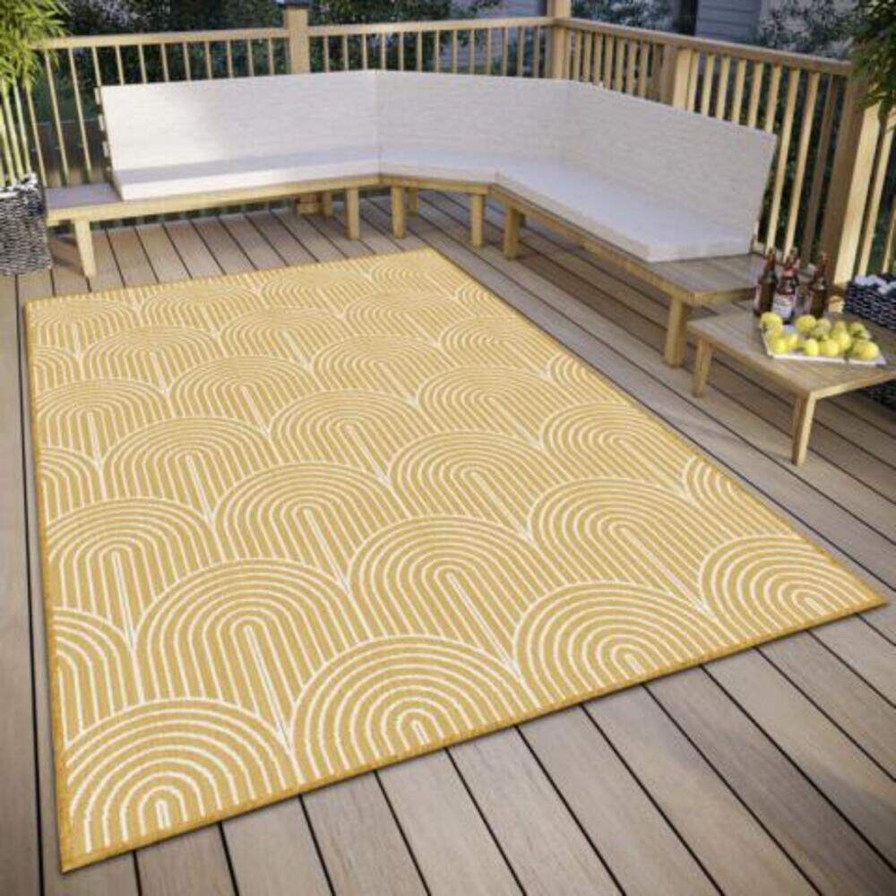 Hanse Home Pangli Machine Woven Ocher/White Indoor/Outdoor Rug Ochre Rectangle 160 x 230cm