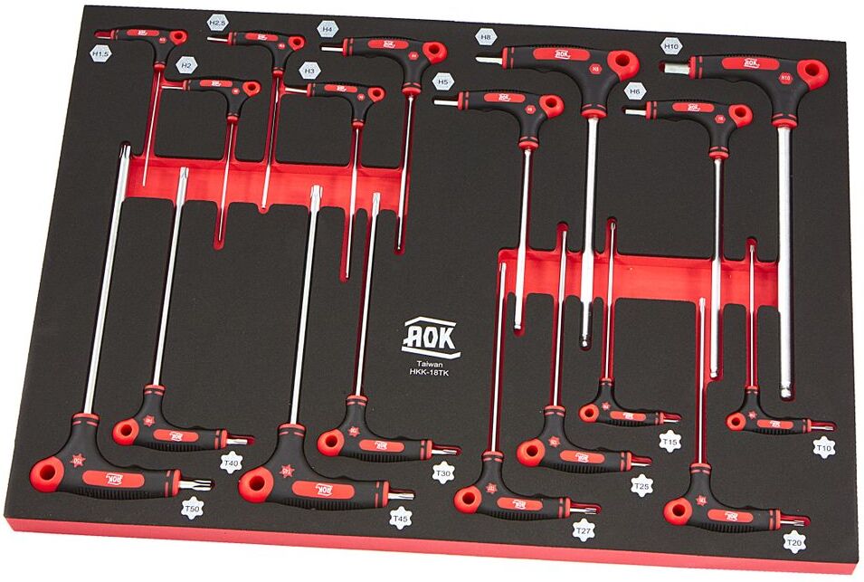AOK Professionale 18 Pezzi T-Grip Foam Inlay