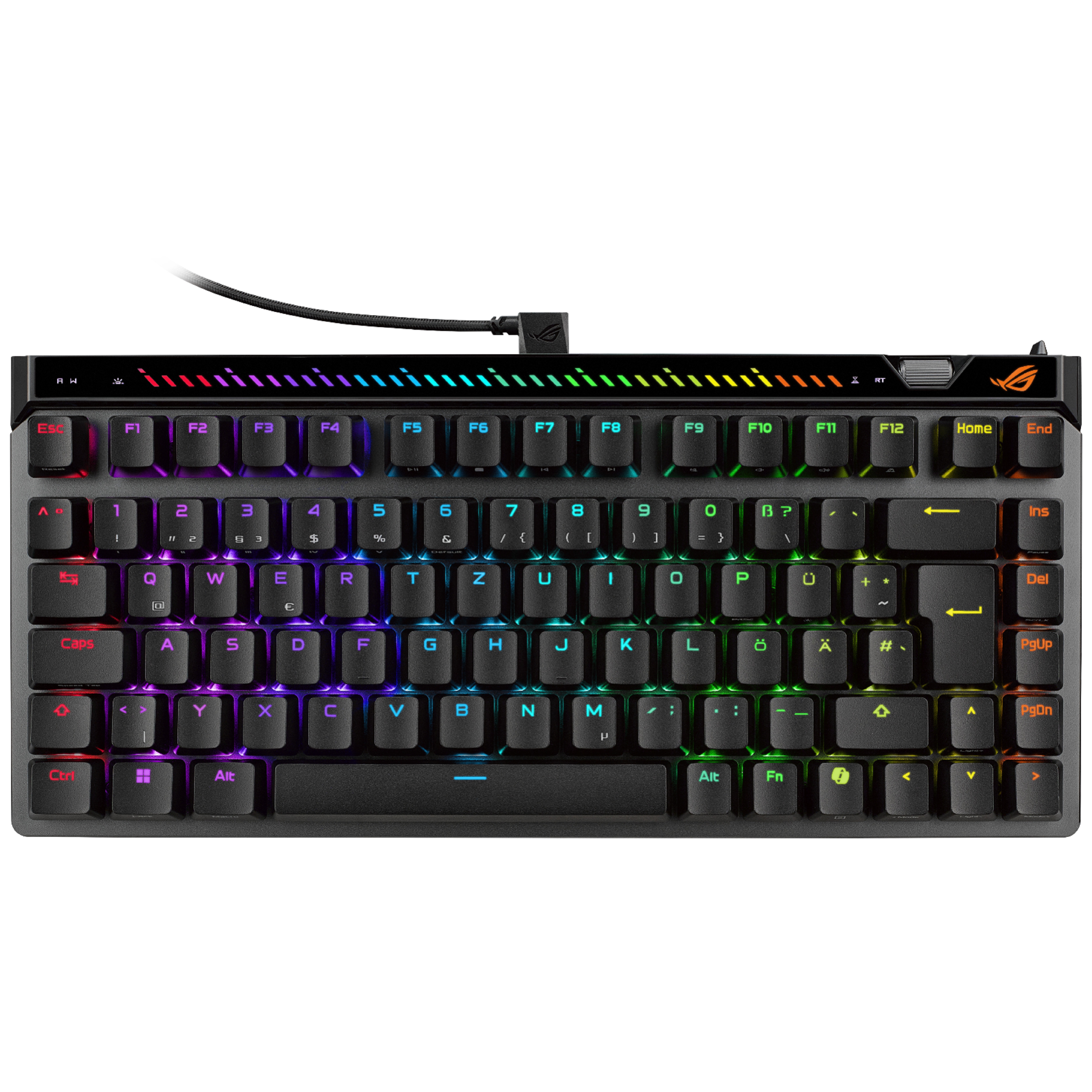 ASUS ROG Falchion Ace 75 HE Schwarz – Kabelgebundene Gaming-Tastatur, 75% Tastatur-Layout, Hot-Swap-fähig, Rapid Trigger, 8000 Hz Abtastrate 90MP047H-BKDA20