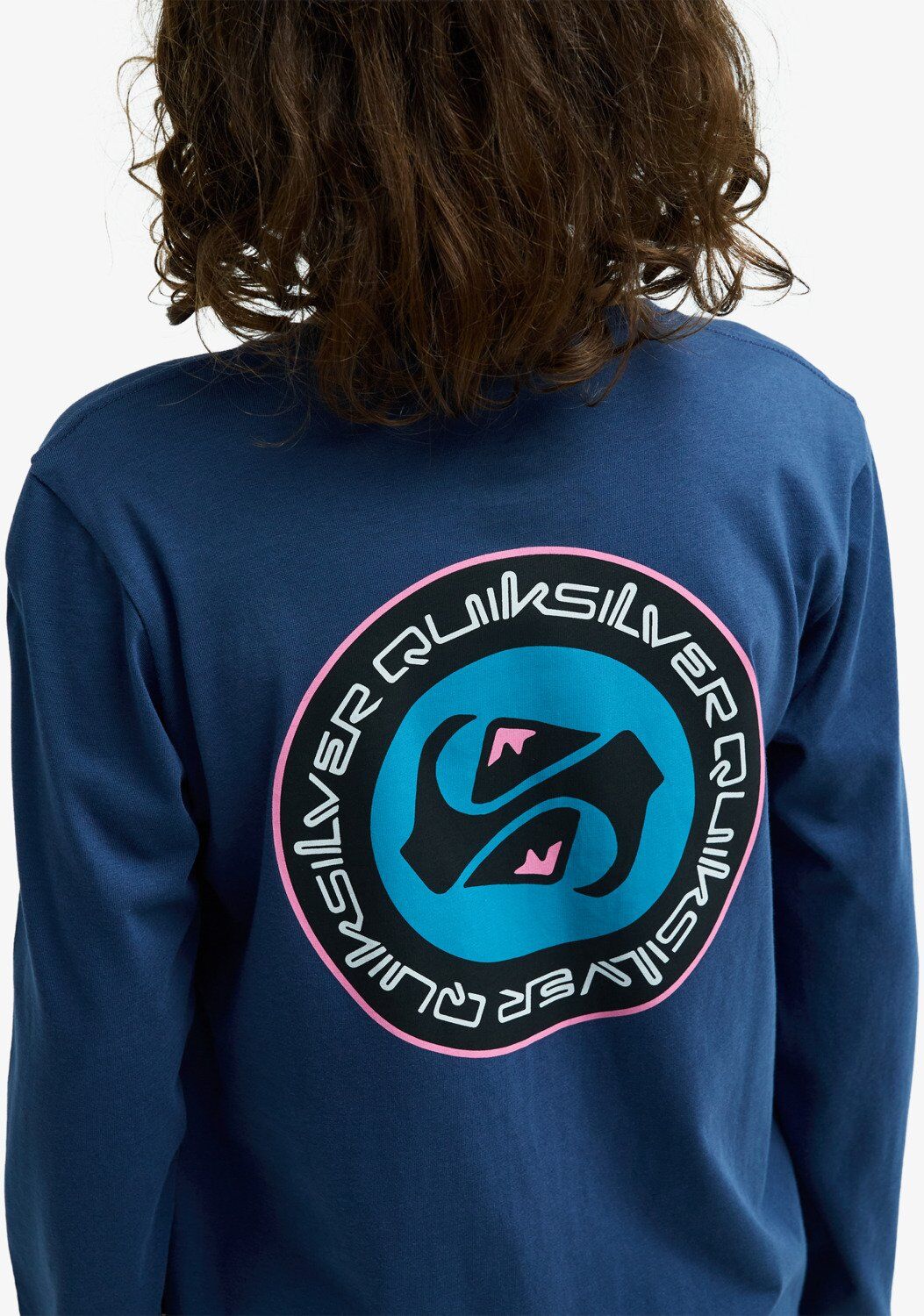 Langarmshirt QUIKSILVER "EV DUALITY LS Y", Jungen, Gr. 14, blau (schwarz denim), Obermaterial: 100% Baumwolle, Shirts Langarmshirt, für Kinder, sportlicher Stil, aus Baumwolle schwarz denim 14