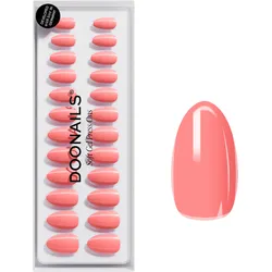 DOONAILS Soft Gel Press Ons Short Almond Peach Please - pink
