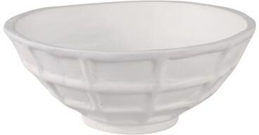 Sagebrook Home "Paper Mache Windowpane Decorative Bowl Textured Design - 6"" White - 13.75"" x 13.75"" x 5.75"""