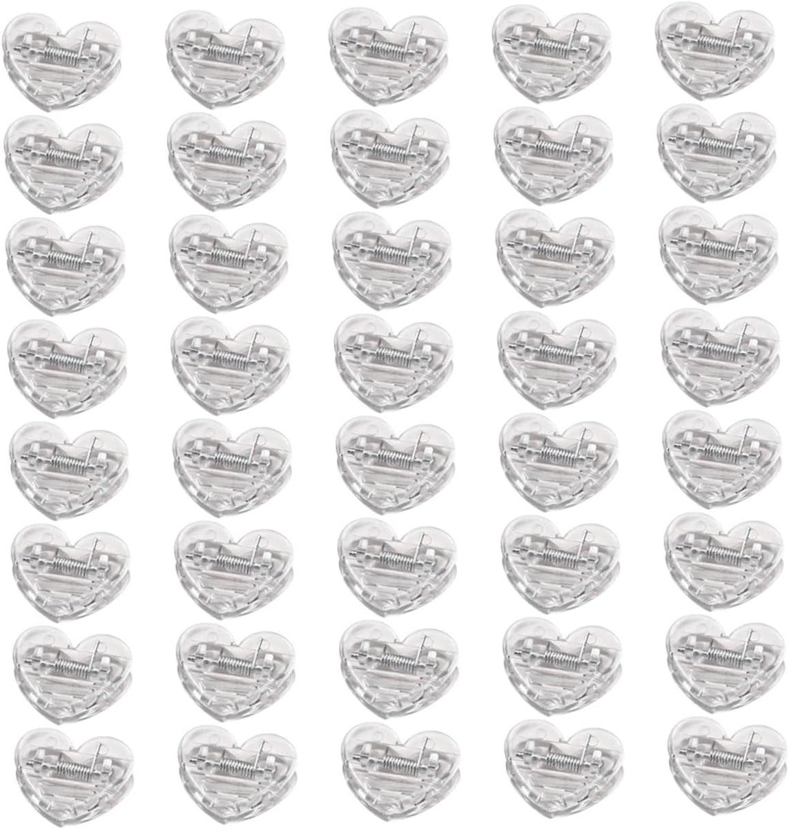 Set van 40 transparante hartvormige fotoklemmen voor decoratie
