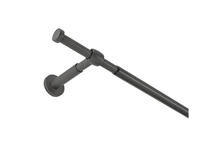 Vorhangstangenset, Anthrazit, Metall, 120 cm, Europäischer Sicherheitsstandard, Heimtextilien, Vorhänge, Vorhangstangen, Vorhangstangenset