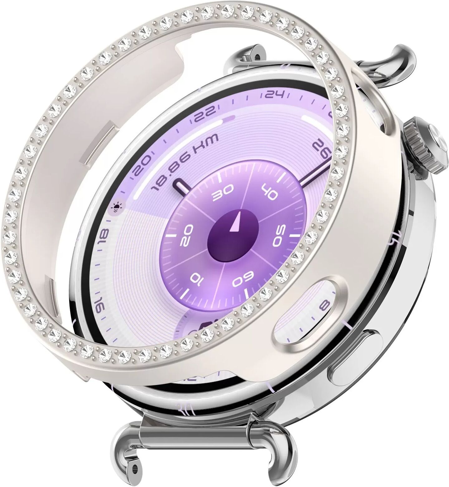 INF PC Diamant Hülle kompatibel mit Huawei Watch GT6 41MM - Silberne, durchbrochene Schutzhülle