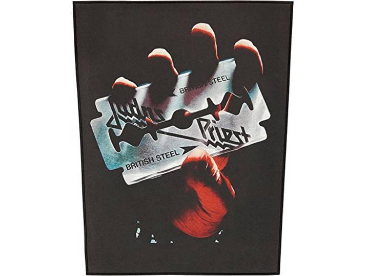 Judas Priest Rugpatch British Steel nieuw Officieel Zwart One Size
