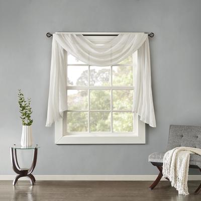 Madison Park Harper Solid Lightweight Crushed Sheer Curtain Scarf