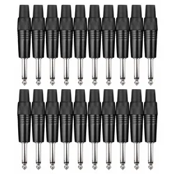 Pronomic Steckerset Klinke 6,3mm 20 Stück Schwarz