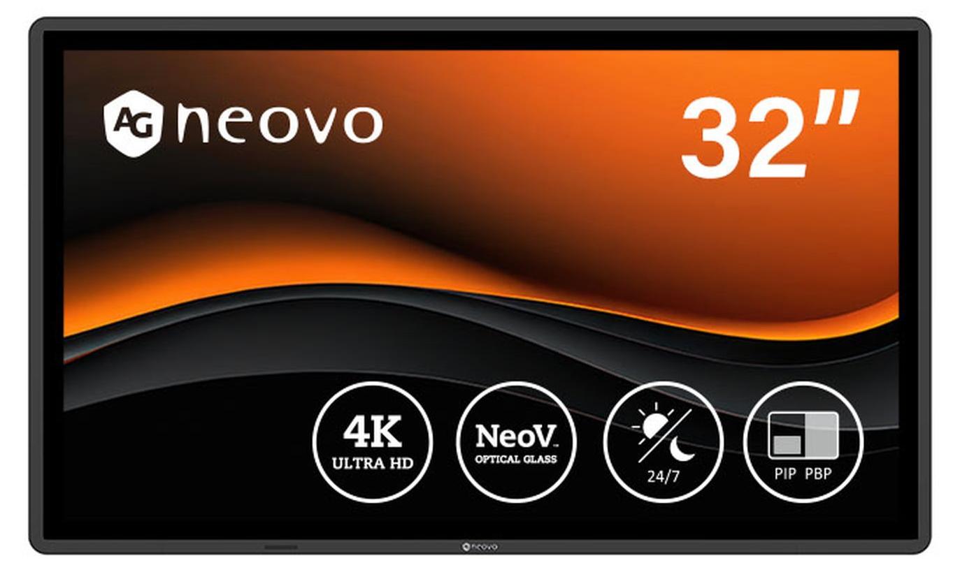 AG Neovo QX3202, CCTV-Monitor, Decke/Wand, Schwarz, Metall, IK08, IK10, 81,3 cm (32")