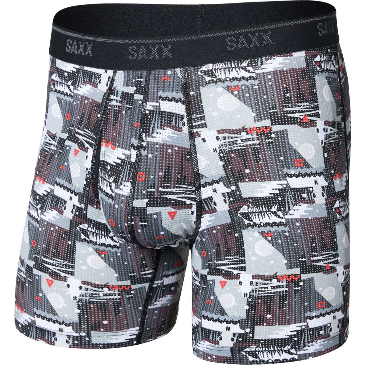 Saxx Quest Quick-dry Mesh Boxer Brief FLY winter trek- black (WRB) XL SXBB65F-WRB-XL