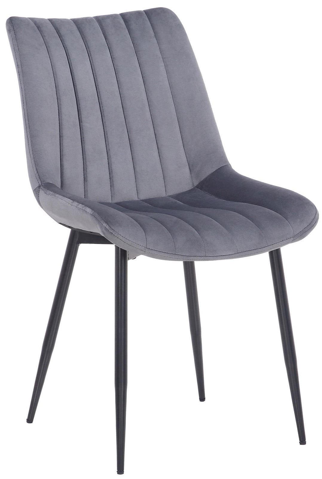 CLP fauteuil Rahden, grijs fluweel met zwart frame