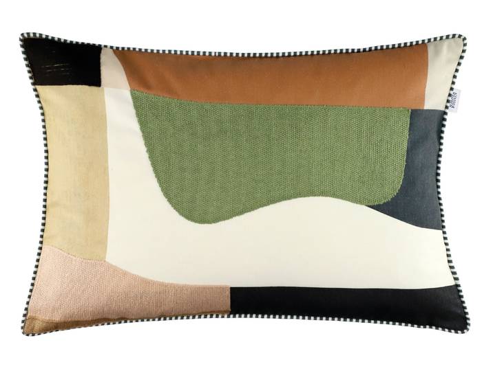 Dekokissen Vibes , bunt (multi), B:58cm L:38cm, Obermaterial: 60% Polyester, 40% Baumwolle, SCHÖNER WOHNEN-KOLLEKTION, Dekokissen_Sitzkissen_Kissenhüllen, Dekokissen, mit grossflächiger Stickerei