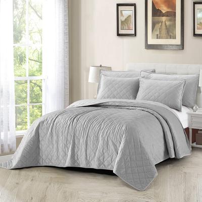 Home Soft Things Serenta Velvet Quilts 5 Piece Ultra Soft Floor Touching Bedspread Set
