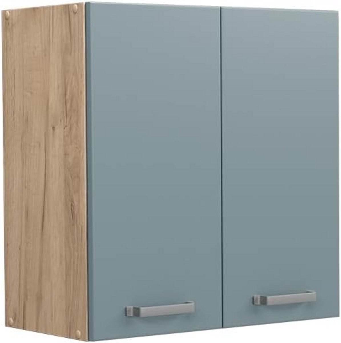 Moderne Hangkast Keuken Blauwgrijs met Wood Effect - Breedte: 60 cm