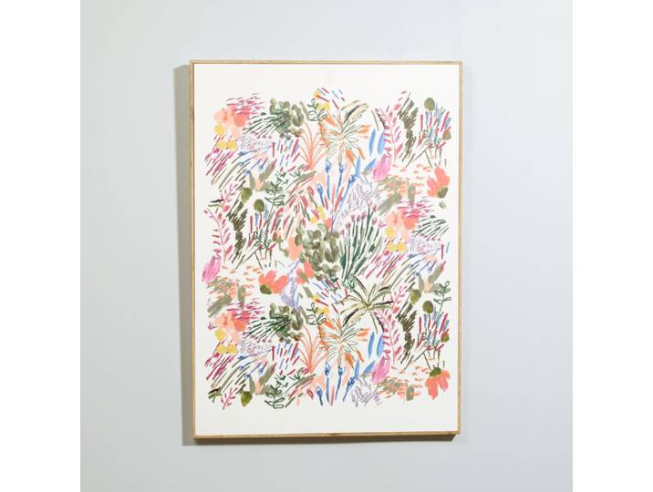 Bemalte Leinwand, mehrfarbige Vegetation, 50x70