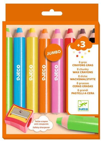 8 gros crayons gras - Djeco