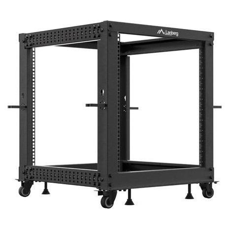 Lanberg OPEN RACK 19 12U 600X600-1100 REGULOWANY CZARNY (12 HE, 19 Zoll Rack) (OR01-6112-B)