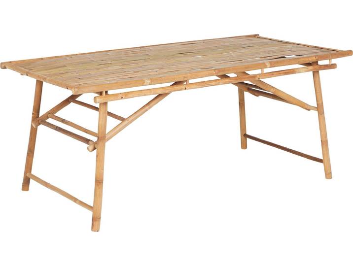 BELIANI Gartentisch Hellbraun aus Bambusholz 180 x 90 cm Rechteckig Gartenmöbel Outdoormöbel Modern Boho Stil