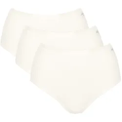 Sloggi Damen Highwaist-Slips, 3er Pack - GO Daily Cotton Highwaist 3P, Unterhose, Stretch-Baumwolle Weiß / XL