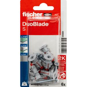 Fischer Schrauben-Dübel-Set 545684, DuoBlade S, 4,5x44mm Gipskartondübel & Schrauben, 12-teilig