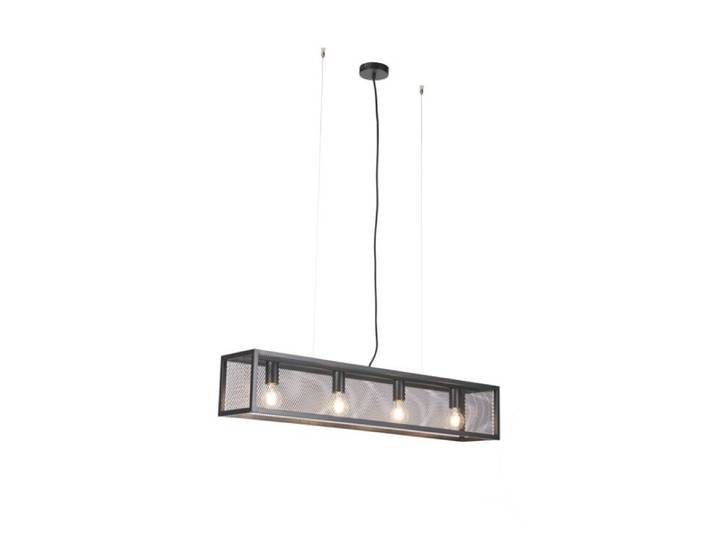 Suspension intelligente industrielle noire avec 4 ampoules WiFi