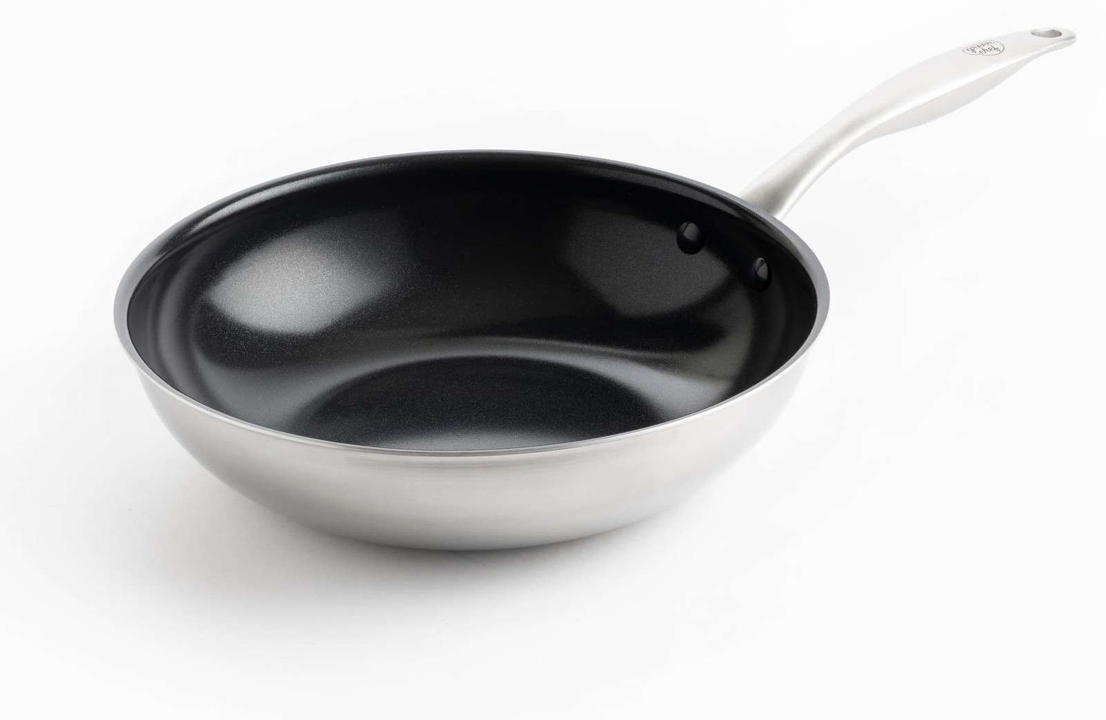 GreenChef Profile Plus roestvrijstalen wok met inductiebasis, 28 cm, 3,6 liter, met keramische coating