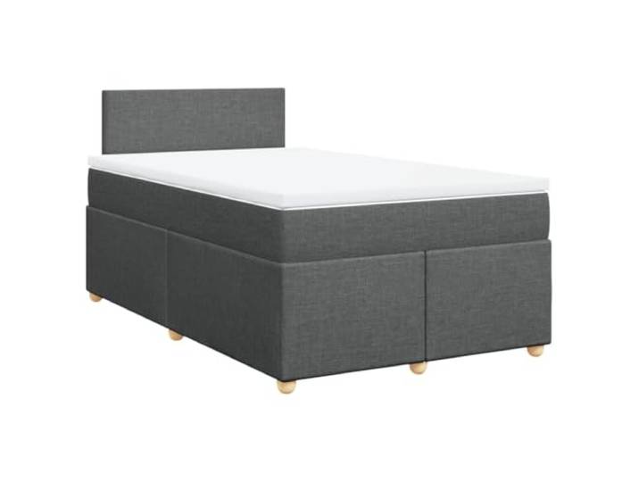 vidaXL Boxspringbett mit Matratze Dunkelgrau 120x200 cm Stoff