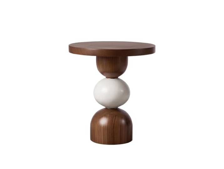 9bbhfJw4R Couchtisch im Landhausstil Minimalistischer Beistelltisch aus Holz im Retro-Stil, runder Kleiner niedriger Tisch