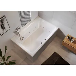 RIHO Castello Rechteck-Badewanne, mit flow-System, 2-Sitzer, 180x120x51cm, 335 Liter, weiß, B064015005, Ausführung: Version rechts