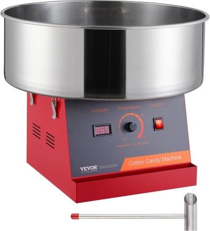 VEVOR Elektrische Suikerspinmachine, 1000W, Rood, met RVS kom en suikerlepel
