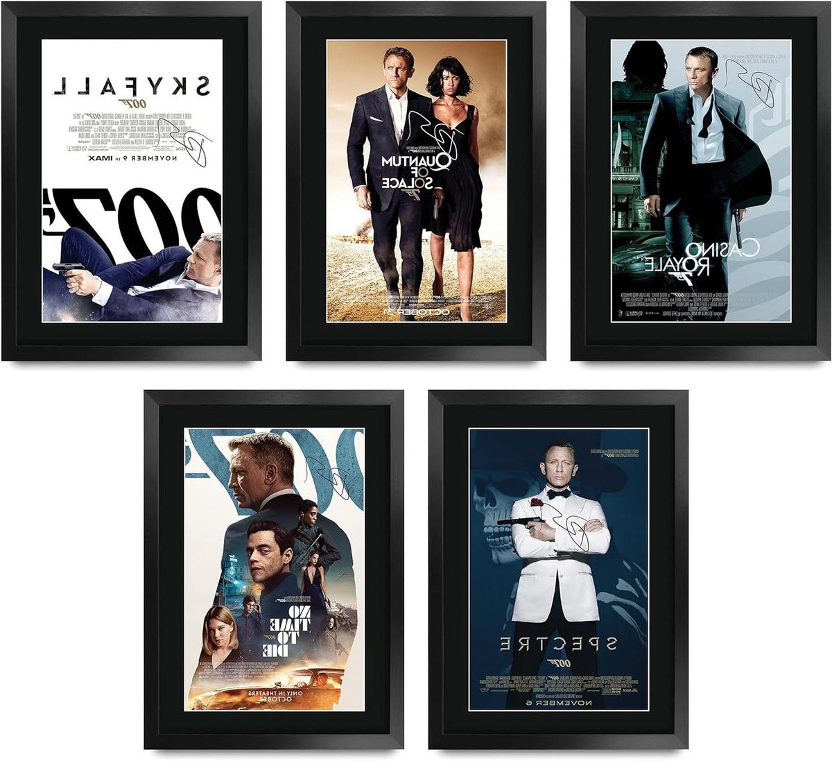 Filmposter Collectie Gesigneerde Replica Wanddecoratie A3 Ingelijst Zwart
