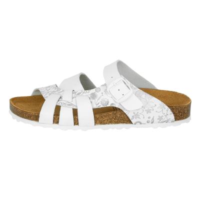 Pantolette LICO "Pantolette Bioline Flora", Damen, Gr. 41, weiß, Synthetik, Schuhe Pantolette