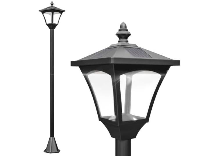 Outsunny LED Zonnelantaarn van kunststof 120 cm hoog IP44 Zwart