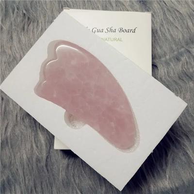 Uplifted Finds High Quality Quartz Jade Facial Roller And Gua Sha Anti Aging Set pink With Box 2