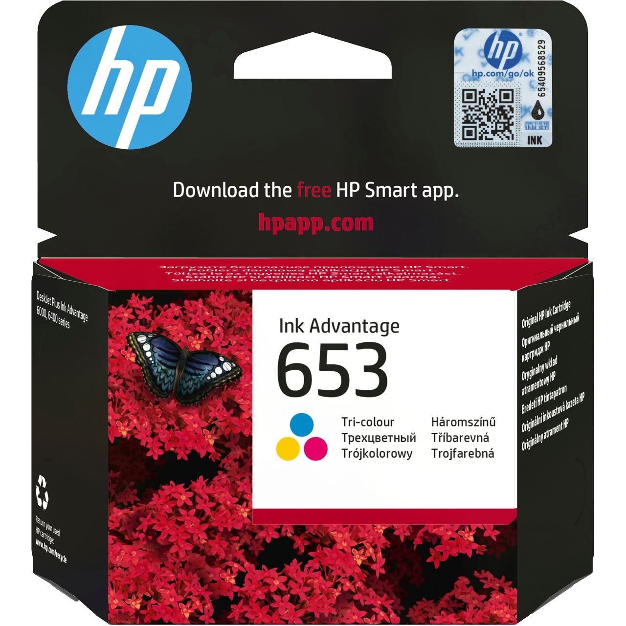 HP Tinte 3YM74AE / 653 C,M,Y