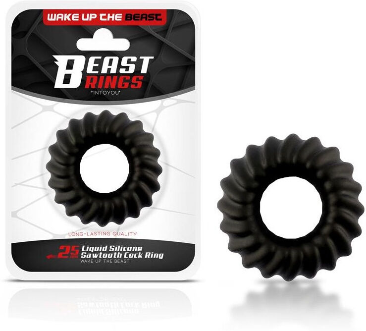 BEAST RINGS Anneau pénien en silicone liquide 25 mm pour érection prolongée