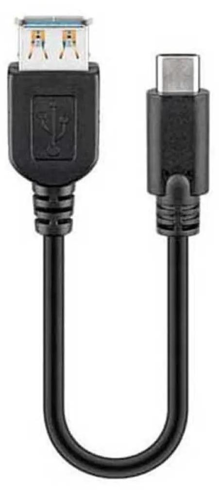 Goobay Sync & Charge Super Speed USB-C naar USB-A 3.0 verlengkabel, zwart, 0,2 meter